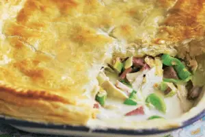 Chicken Ham and Leek Pie - Simple Home Cooked Recipes